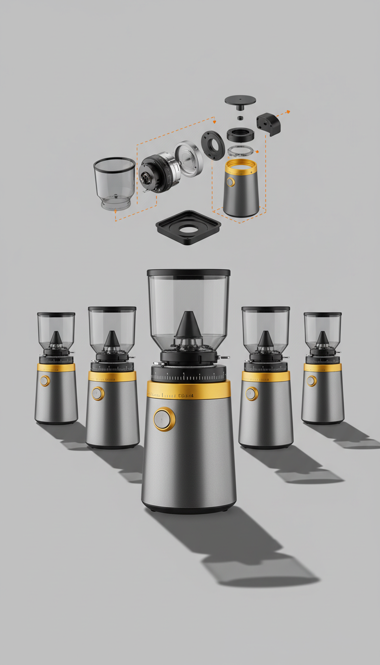 Stepless adjustment burr set titanium coated