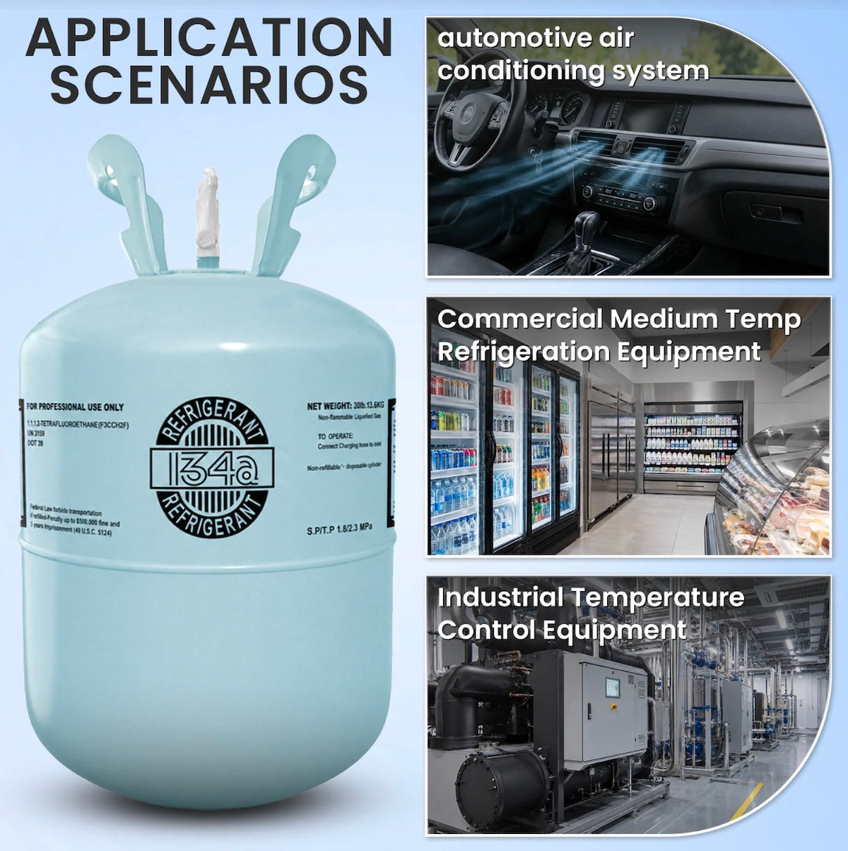 R134A refrigerant cylinder