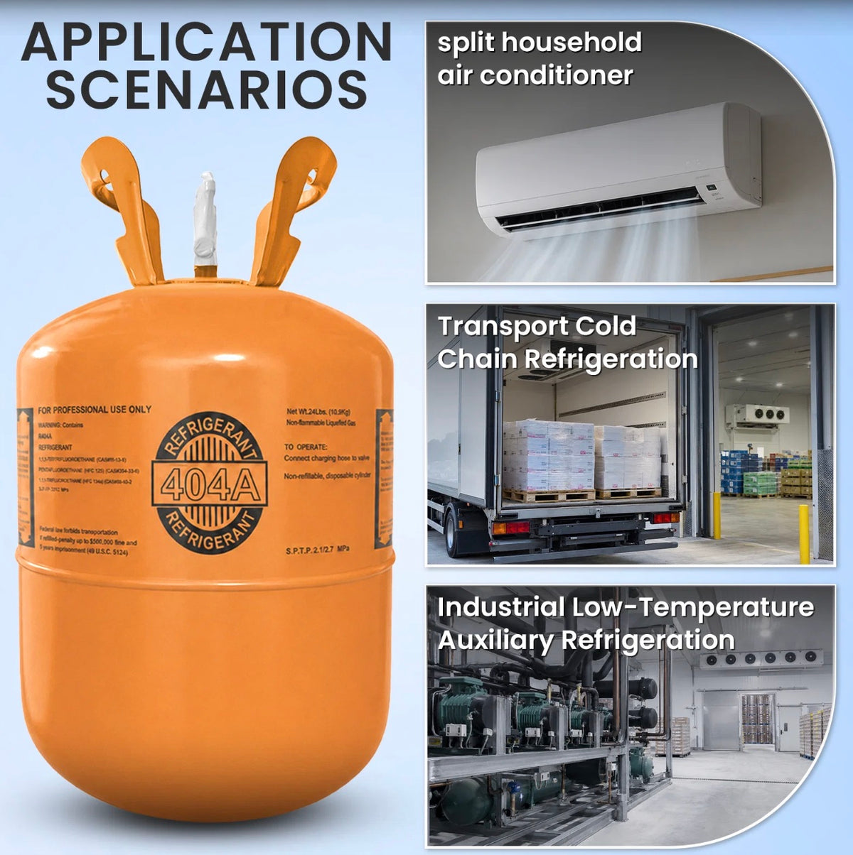 R404A refrigerant cylinder